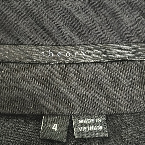 Theory black wool blend pants size 4 office career - Picture 6 of 9